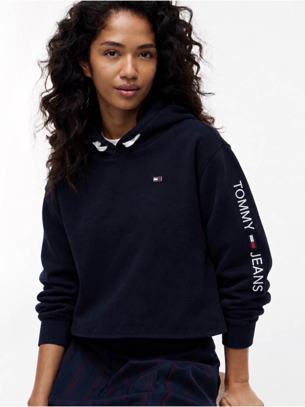 Tommy Hilfiger Navy Cropped Hoodie